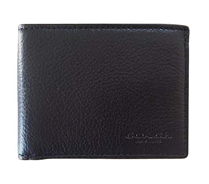 Coach Black Leather Mens Wallet - Pebble Leather Wallet