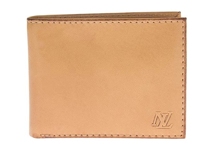 Luciano Natazzi RFID Blocking Men's Bifold Wallet Nappa Leather Extra ID Flap