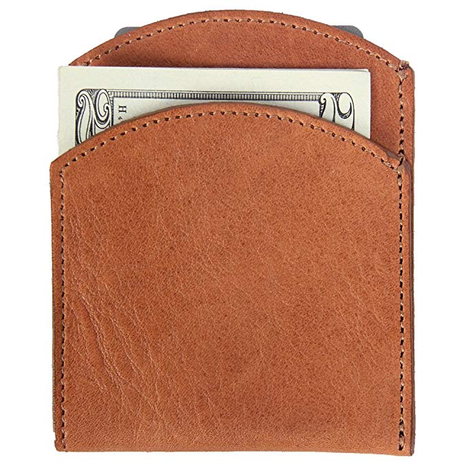 Best Mens Leather Front Pocket Wallet Slim Two Pockets Saddle Tan USA Made