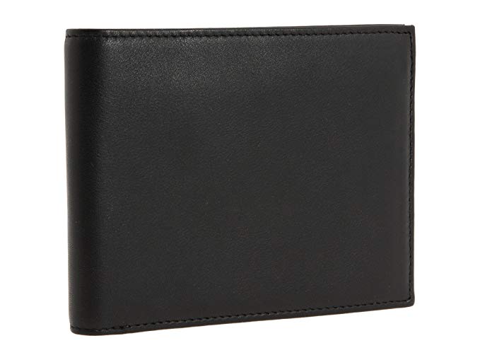 Bosca Essential's Men's Nappa Leather Executive Bifold Credit Card Wallet with ID Black