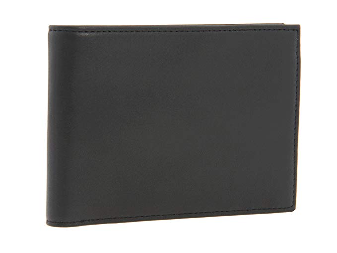 Bosca Essentials Men's Nappa Leather Bifold Executive Passcase Wallet with Dual ID Black