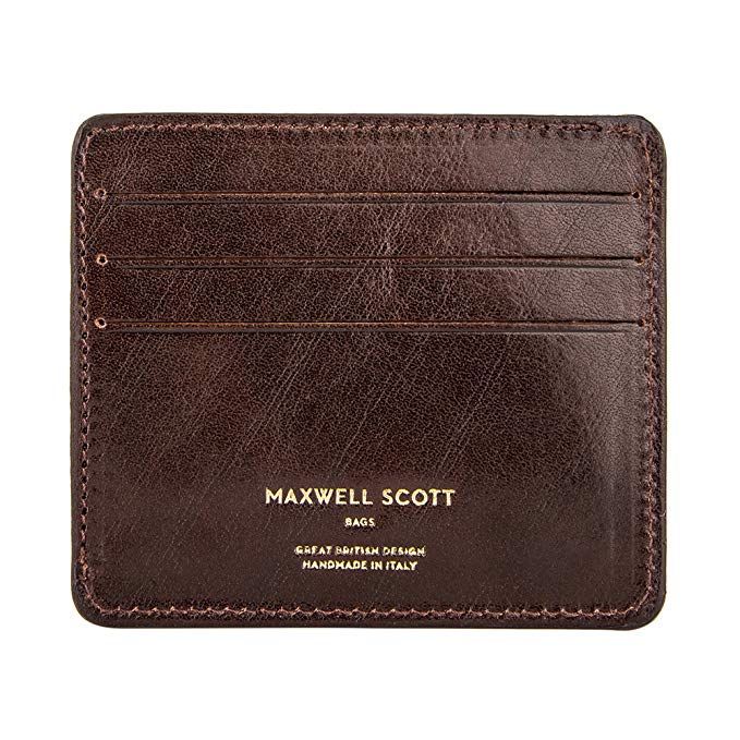 Maxwell Scott Personalized Luxury Handcrafted Italian Leather Credit Card Holder - One Size (The Marco)