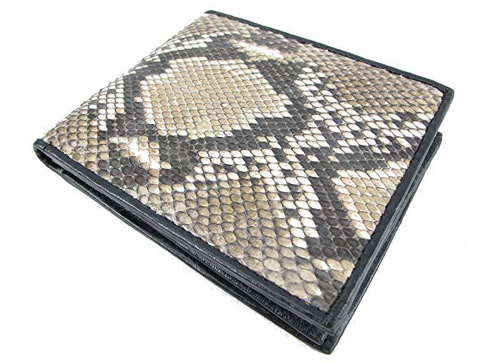 PELGIO Genuine Python Snake Skin Leather Bifold Wallet