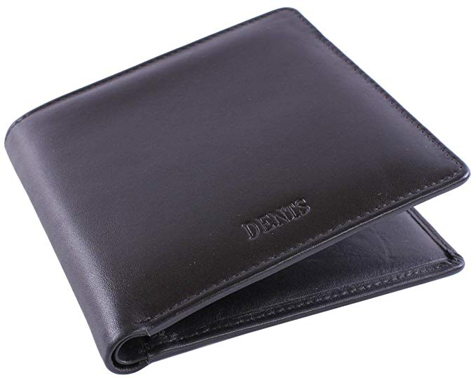 Dents Mens Leather Credit Card Bill-Fold Wallet - Black