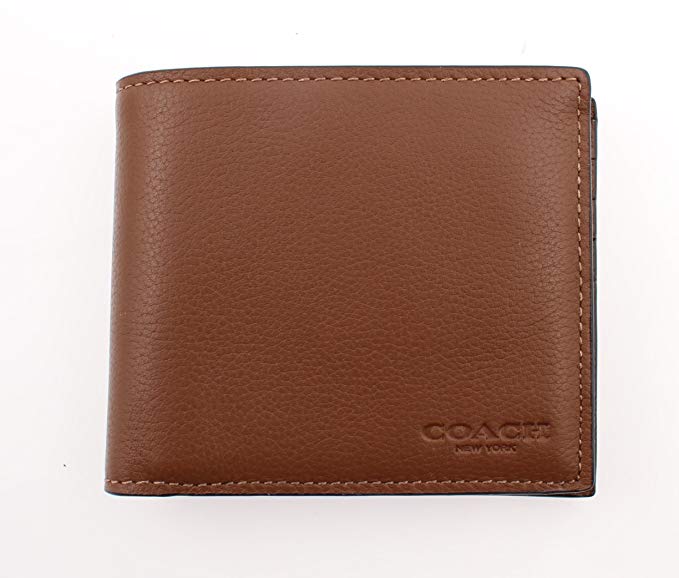 Coach Compact ID Wallet in Sport Calf Leather (Dark Saddle) - F74991 CWH