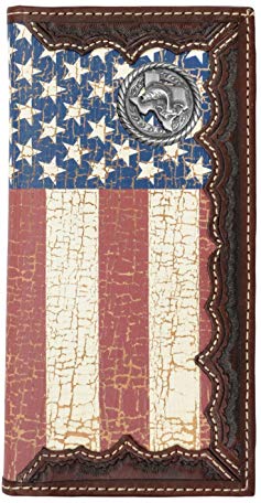 Custom Texas Bass Fishin American Flag Long Wallet with Distressed United States Flag