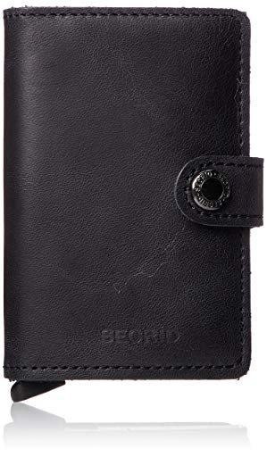 Secrid Men Mini Wallet Genuine Leather Vintage black RFID Safe Card Case max 12 cards